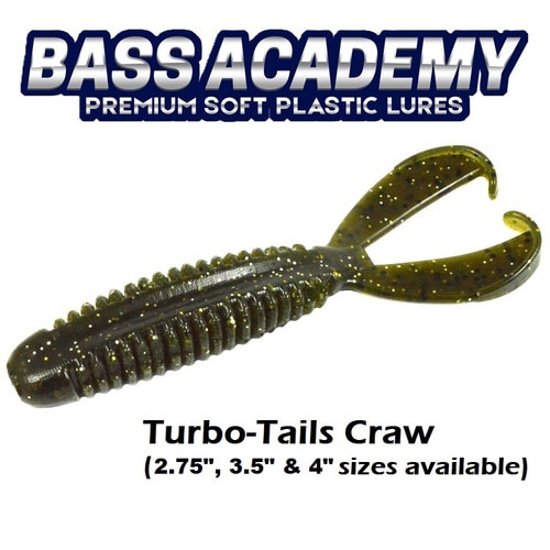 Bass Academy Turbo Tails Craws 2.75", 3.5" & 4" Bass Academy Turbo Tails Craws 2.75", 3.5" & 4"
